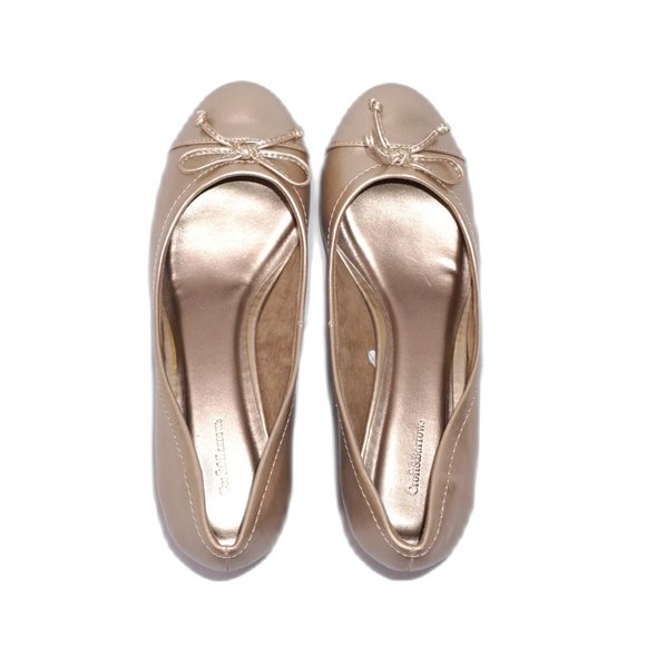 Croft & Barrow Womens Size: 9 Bess Gold Metallic Almond Toe Wedge Heels NEW NIB - Picture 4 of 6